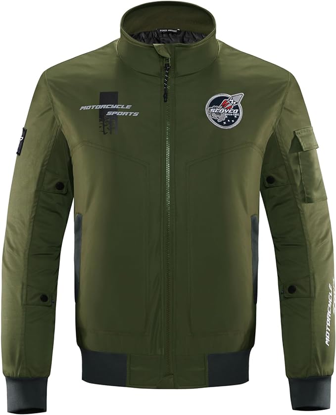 Men's SCOYCO Biker Jacket Windproof Rider Jacket with removable safety pads